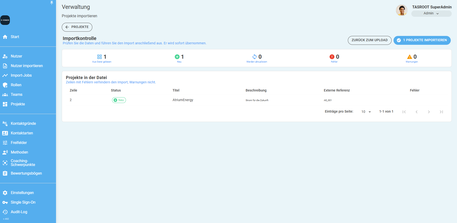 Validation check before import