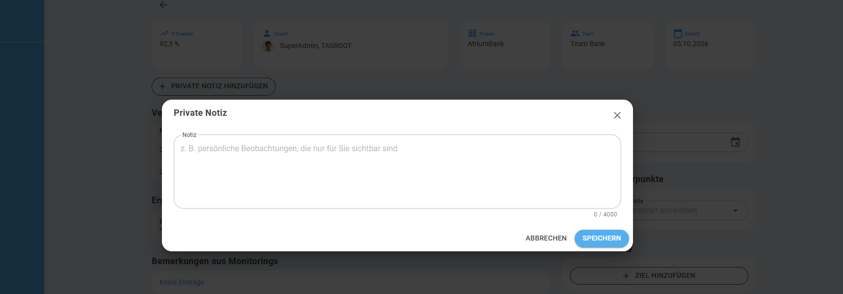 Add private notes