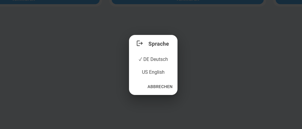 Auswahl der präferierten Sprache